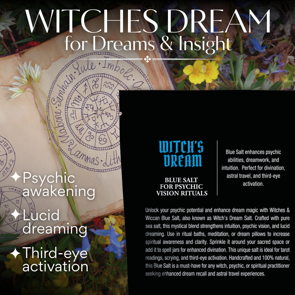Witches & Wiccan blue sea salt for natural ingredients and gentle energy.