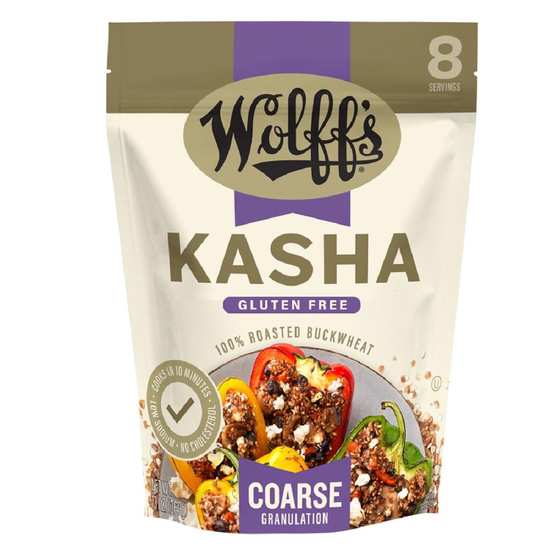 Wolffs Kasha Coarse Buckwheat 13 oz - perfect for porridge, pilaf, and baking