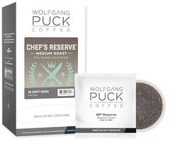 Wolfgang Puck Chef's Reserve soft pods with individual wrappers preserve freshness.