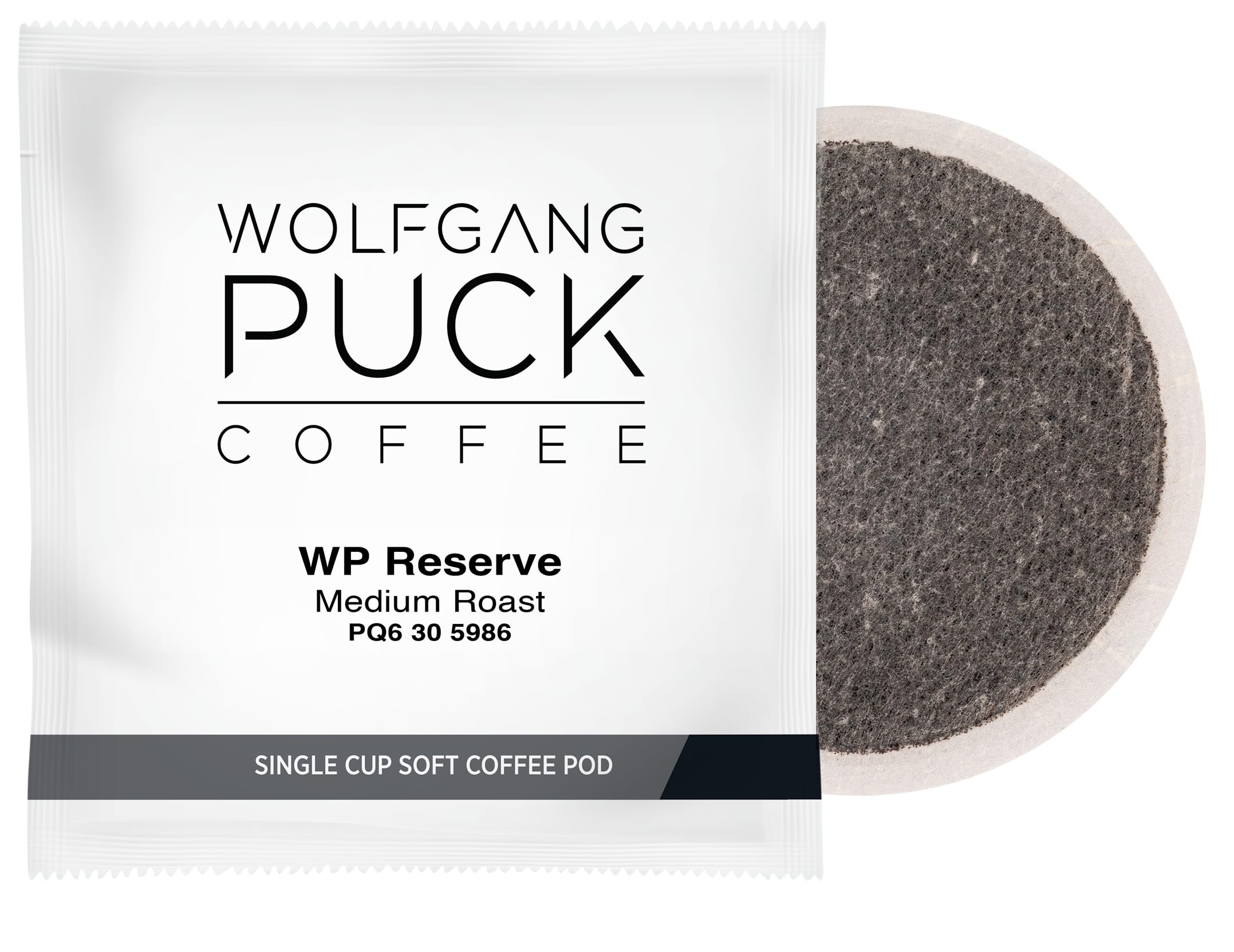 Wolfgang Puck coffee cup shows full-bodied flavor with chocolate and fruit notes.