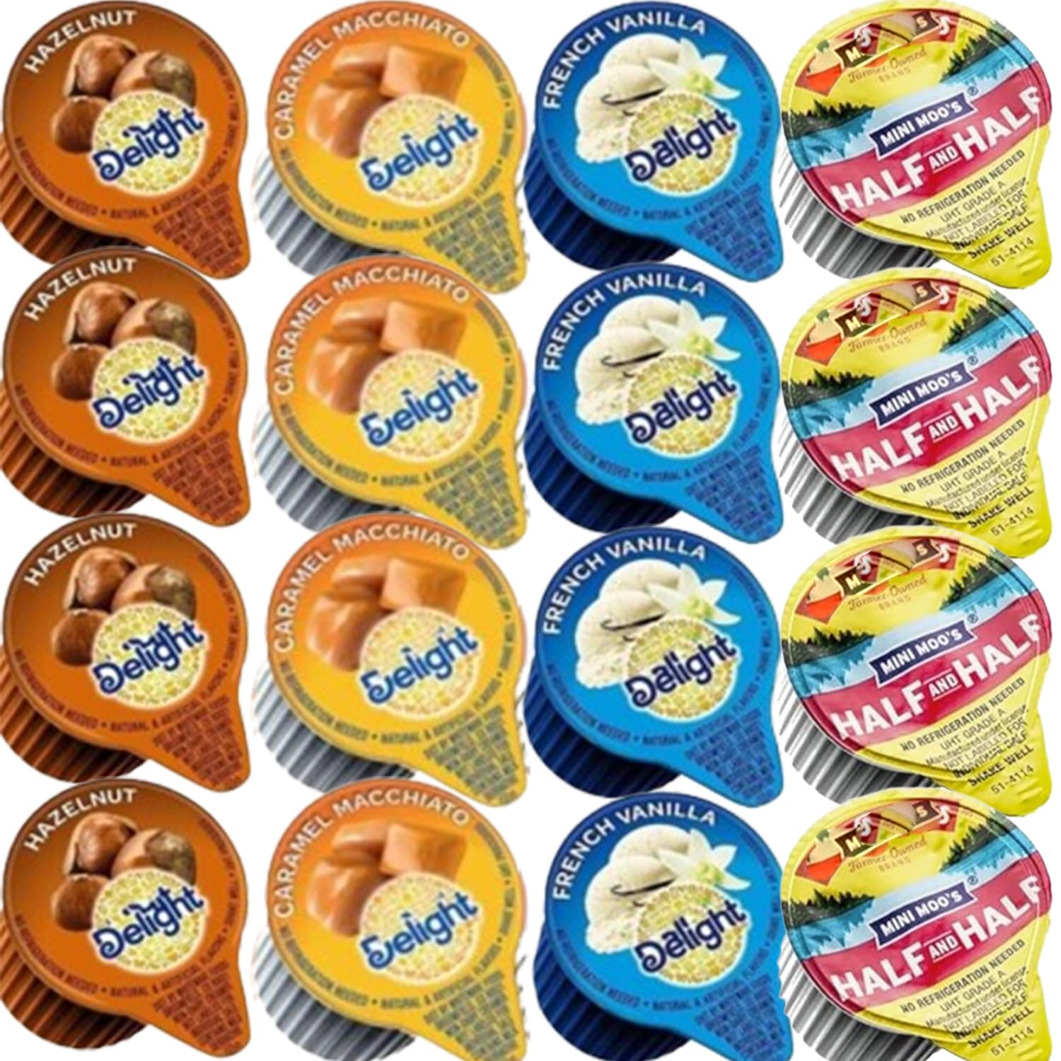 WOLGO coffee creamer singles variety pack offers four flavors for convenient office or home use