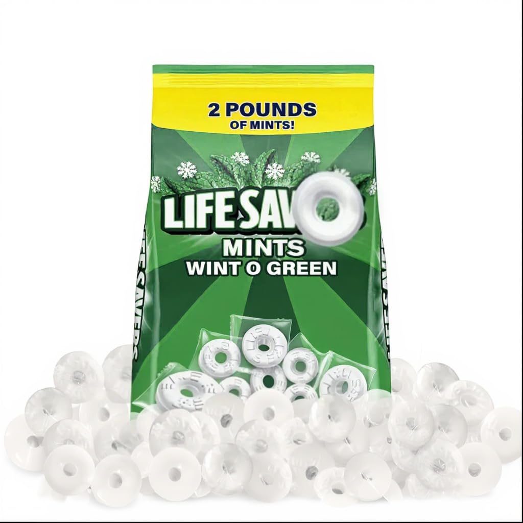 Wolgo Wint-O-Green hard candy bulk bag, individually wrapped for easy sharing and gifting