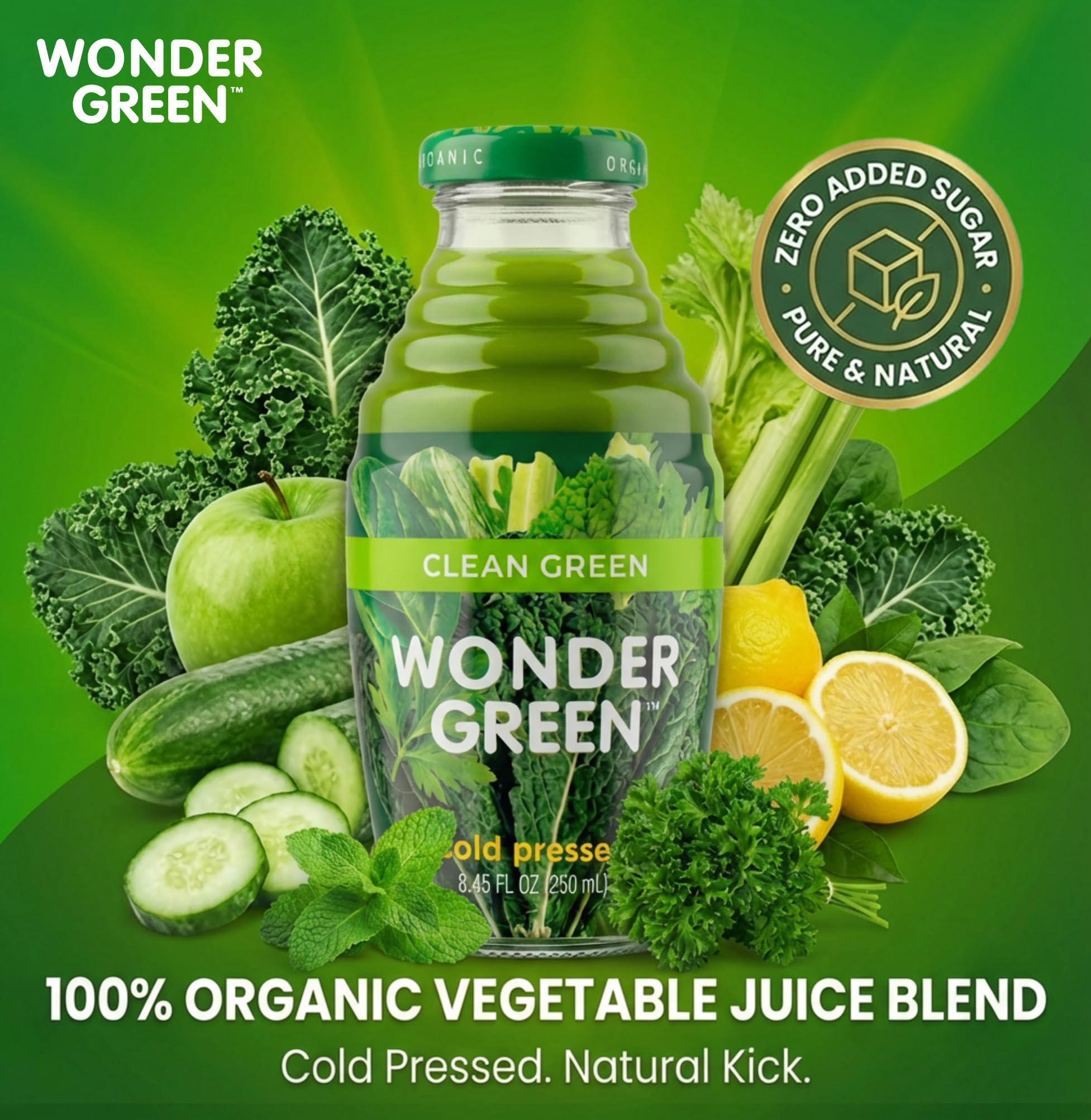 Wonder Green 6-pack case emphasizes convenient hydration for busy daily routines.