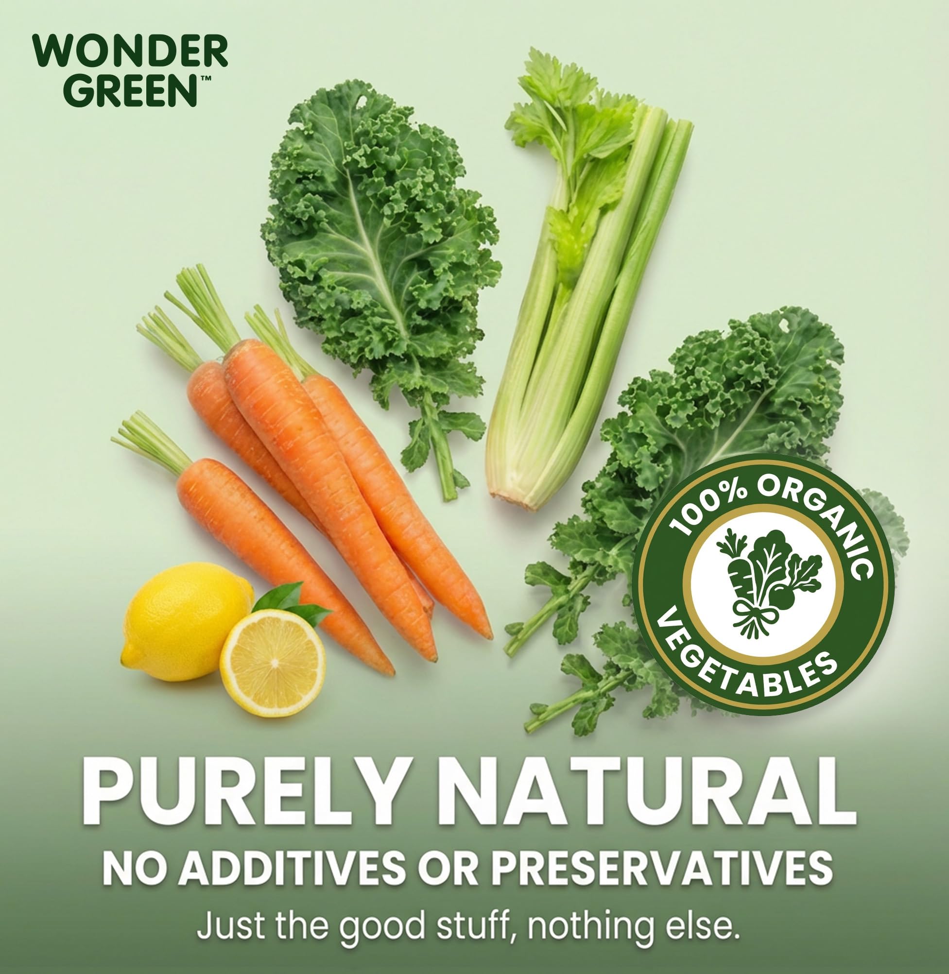 Wonder Green cold pressed juice flow close-up highlights vibrant natural color.