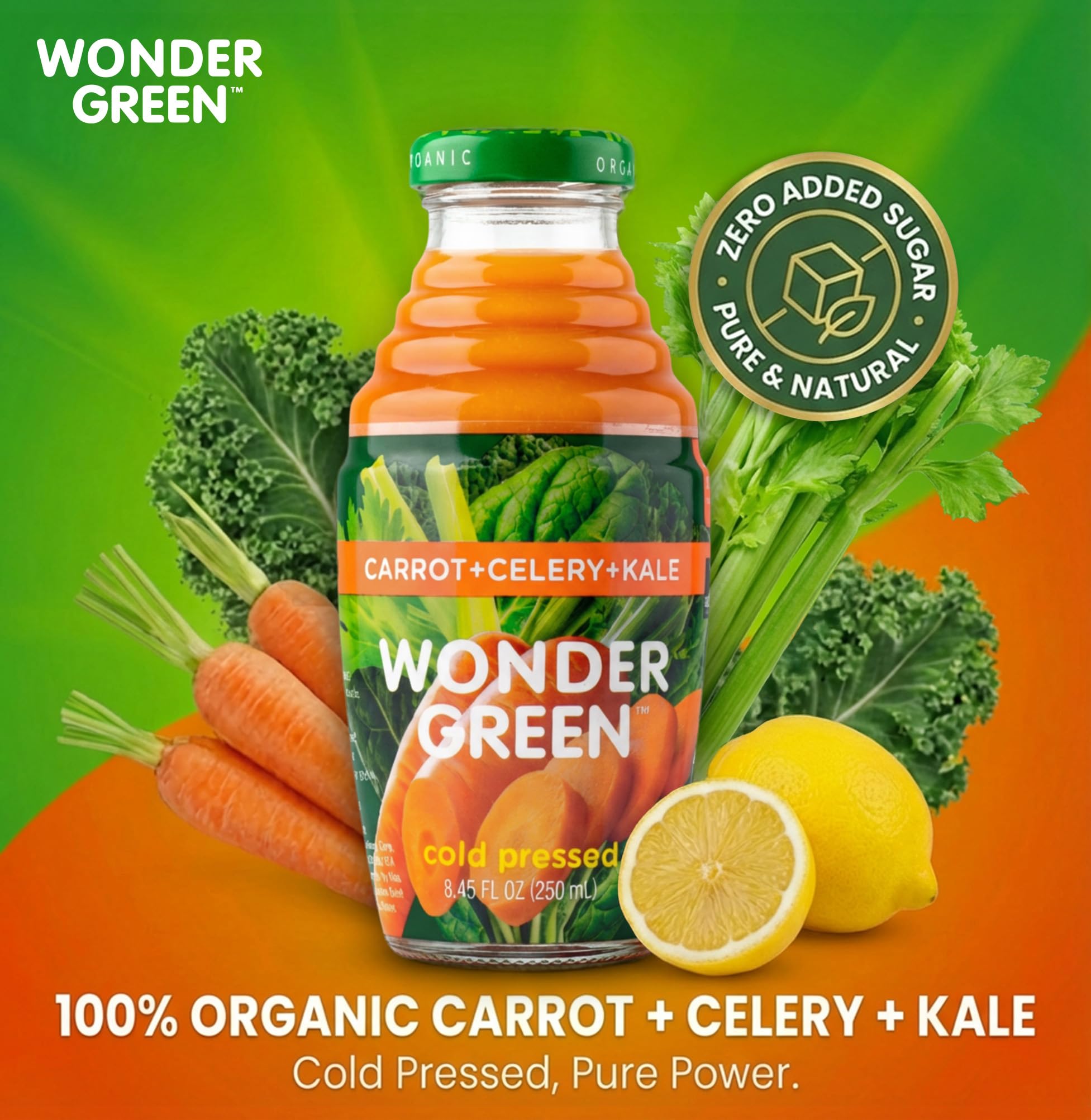 Wonder Green vegetable juice glass ready for a nutrient rich refresh.