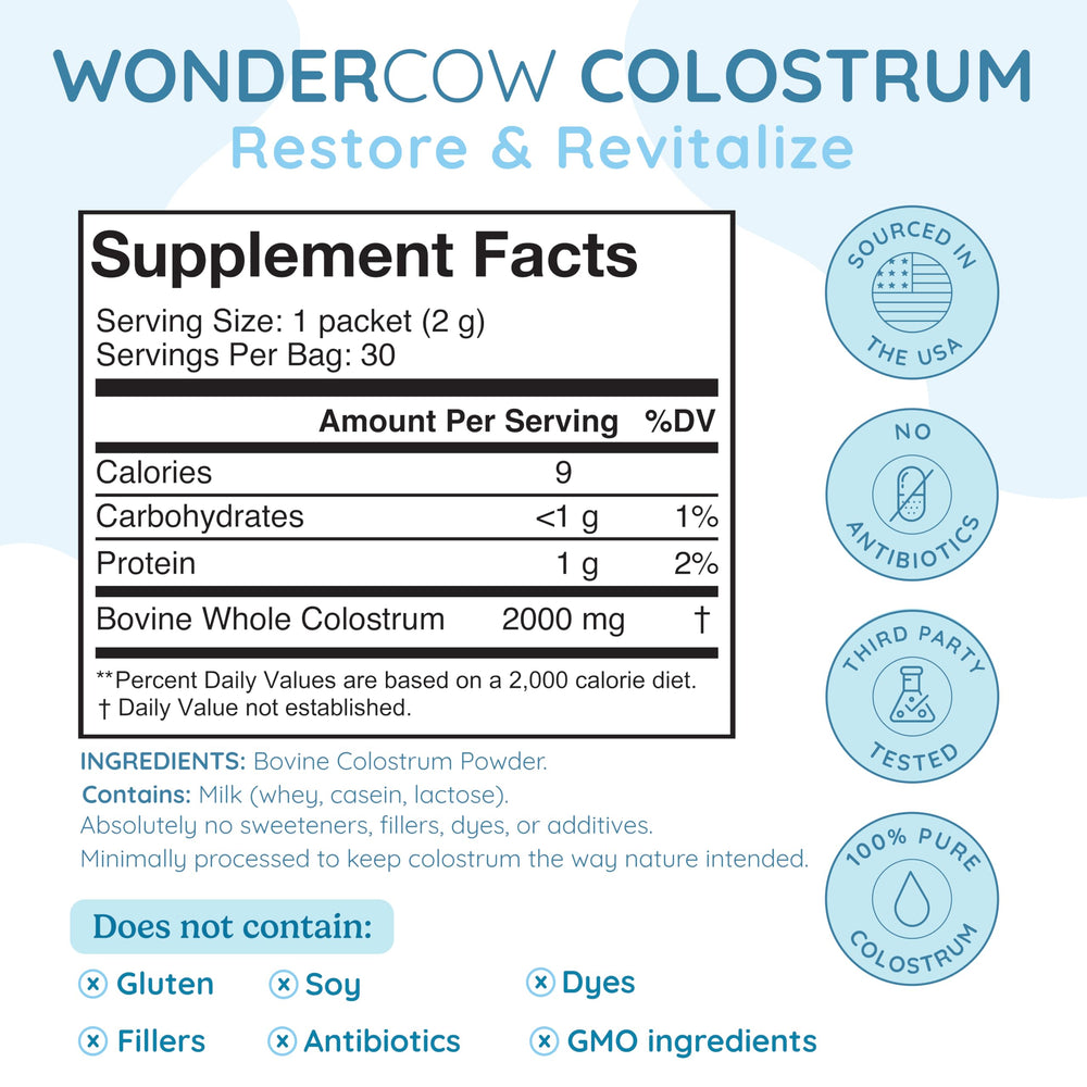 WONDERCOW to-go packet ready for on-the-go immune support