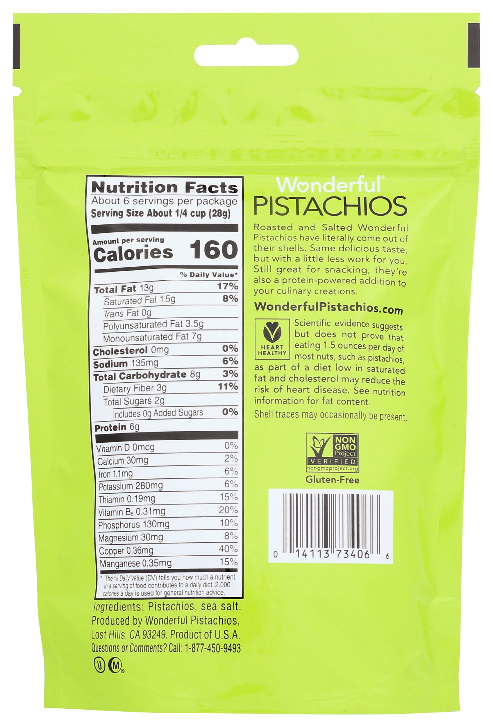 Wonderful Pistachios roasted and salted pistachios closeup, highlighting vibrant green kernels and crunch.