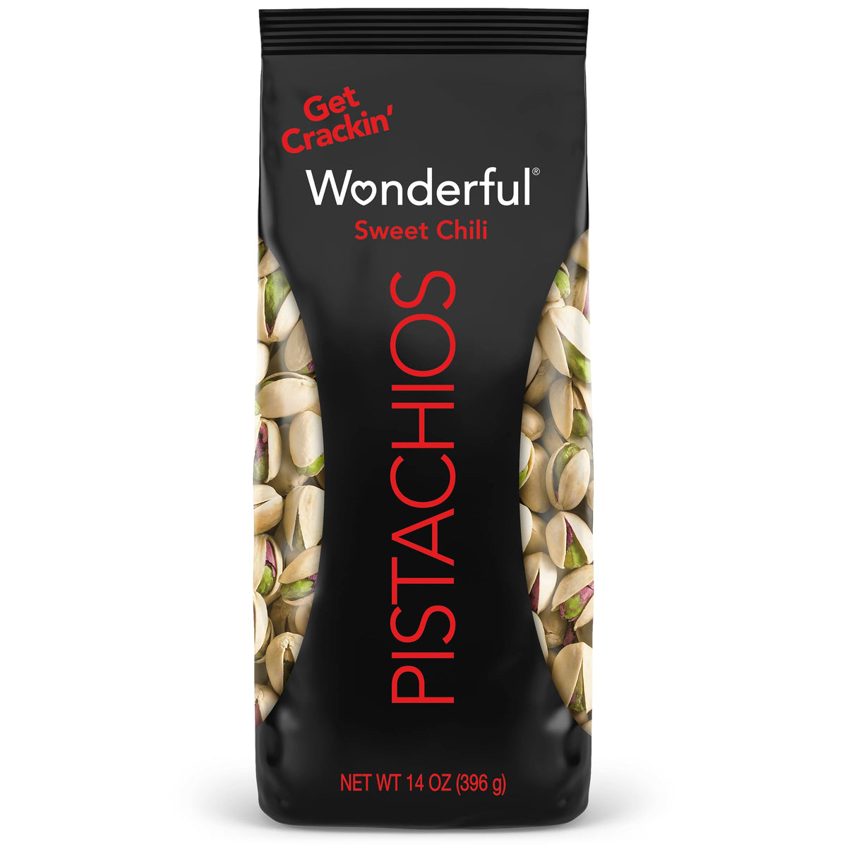 Wonderful Pistachios Sweet Chili in-shell bag 14oz, convenient gluten-free snack for anywhere