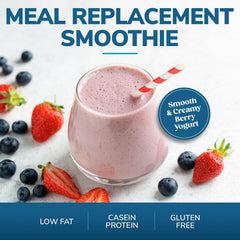 Close-up of WonderSlim Berry Yogurt smoothie texture and creaminess.