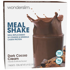 WonderSlim Dark Cocoa Cream packaging highlights gluten-free and low-carb formula.