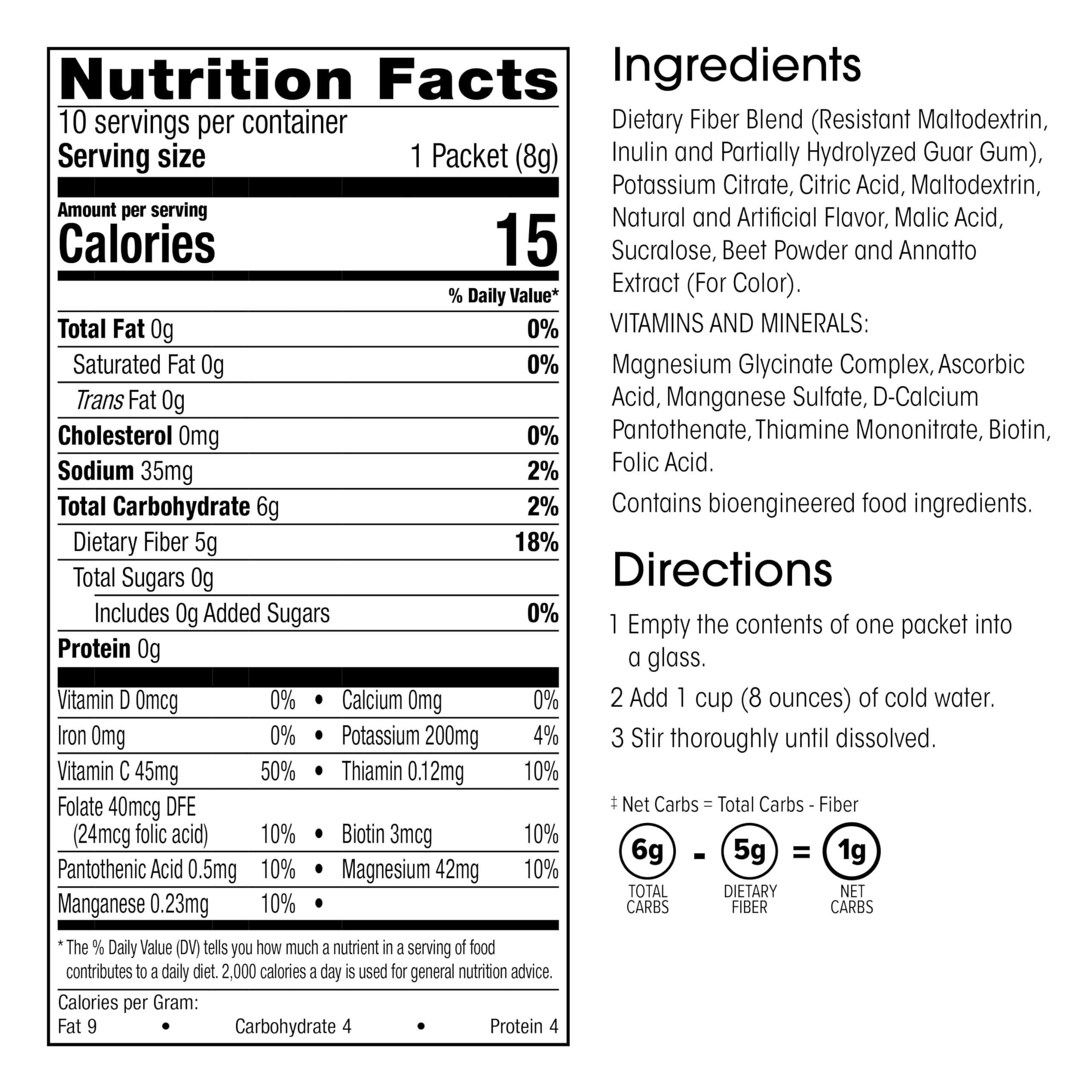 WonderSlim Very Berry Fiber Drink tub showing gluten-free and low-carb label