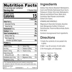 WonderSlim Very Berry Fiber Drink tub showing gluten-free and low-carb label