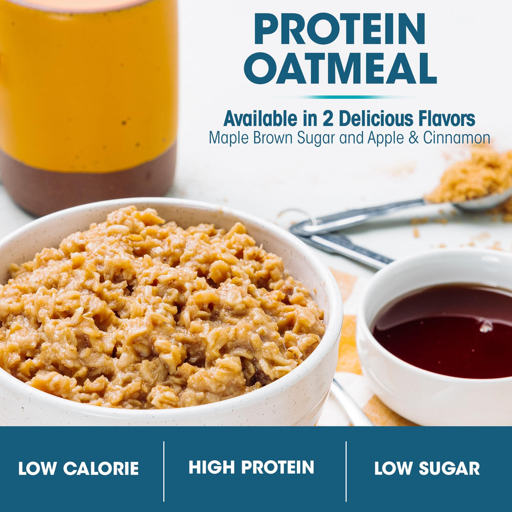 WonderSlim Instant Protein Oatmeal Apple Cinnamon serving bowl ready for a protein-packed breakfast