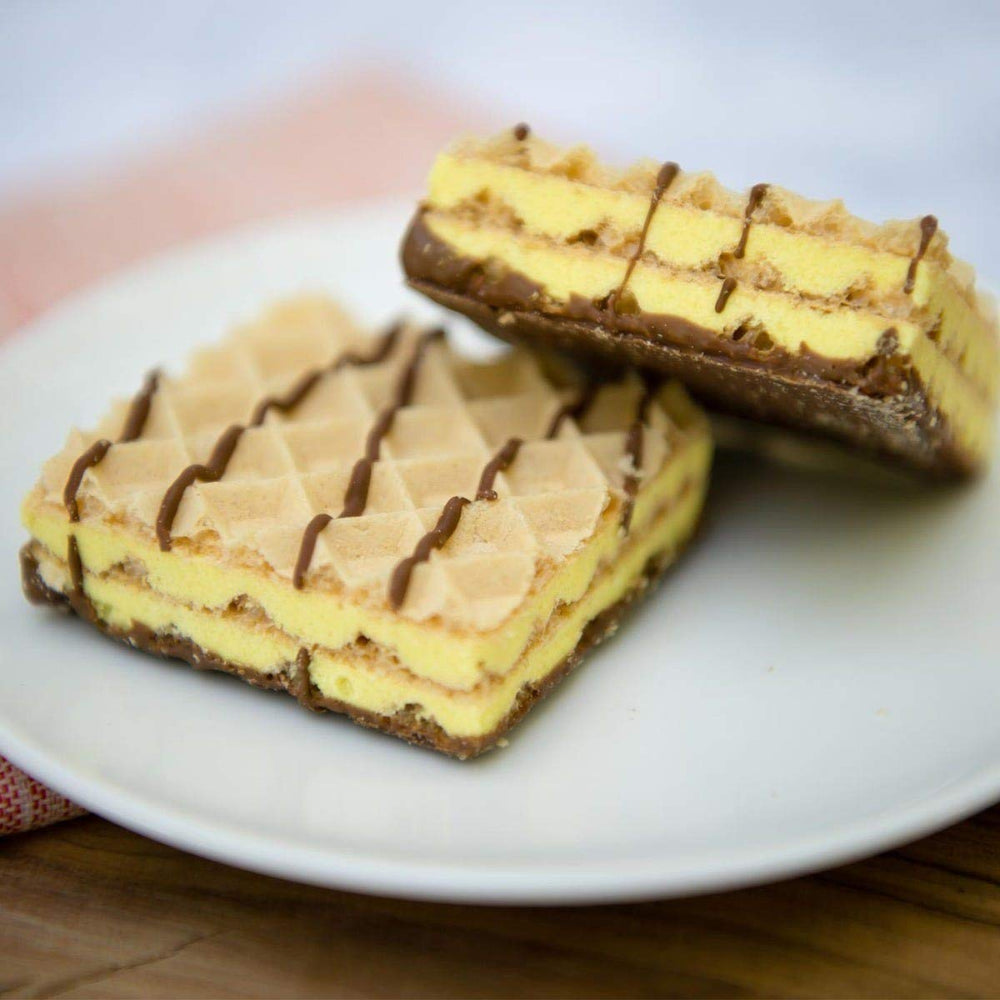 WonderSlim Lemon Protein Wafer Bar with a glass of water, easy hydration pairing.