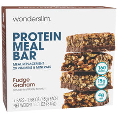WonderSlim fudge graham bar front view for on-the-go nutrition