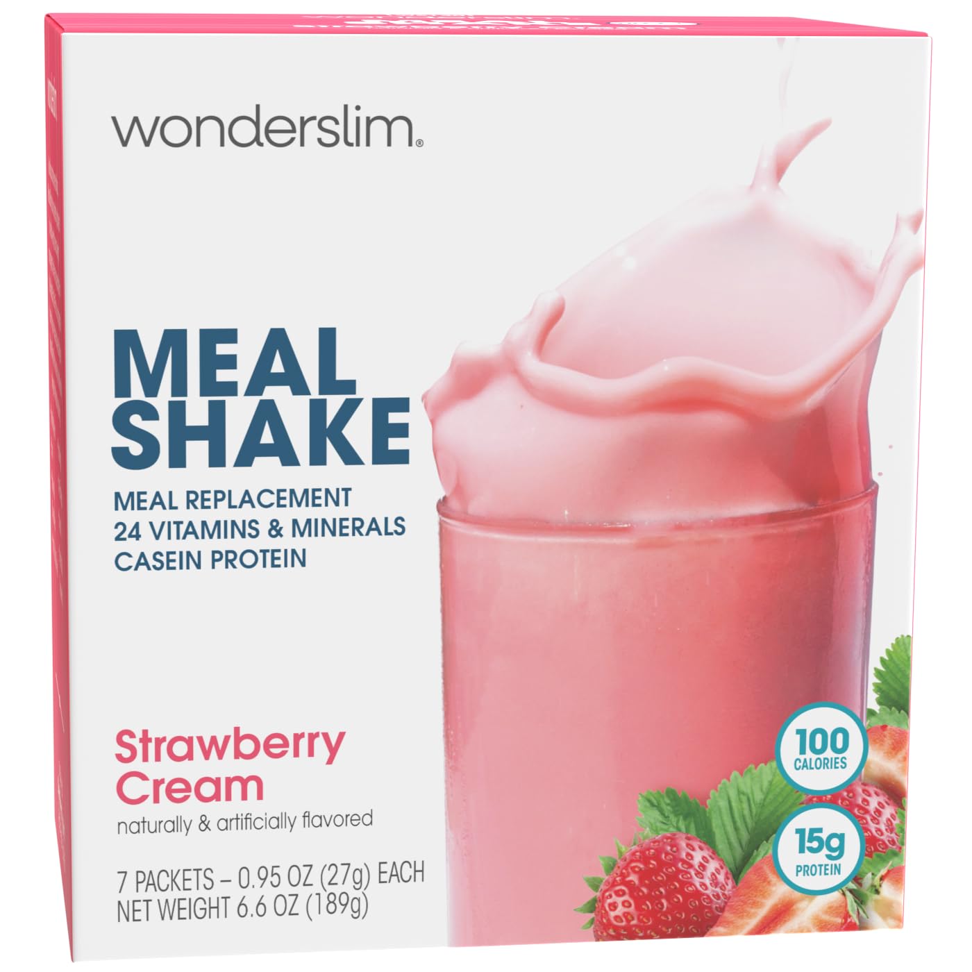 WonderSlim meal replacement shake strawberry cream cup for convenient on-the-go nutrition