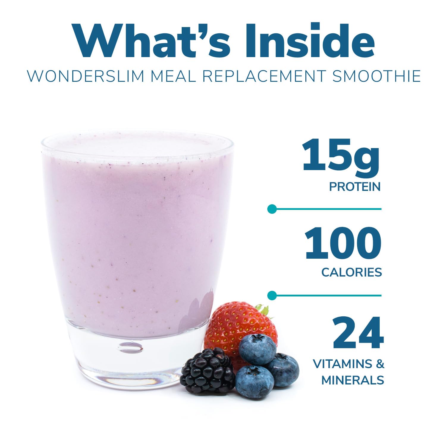 WonderSlim smoothie being poured into a glass highlighting creamy texture.