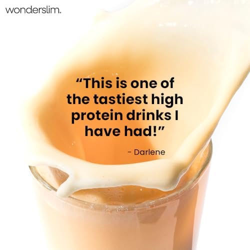 WonderSlim glass with foam shows a creamy Orange Creamsicle shake.