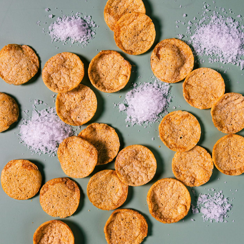WonderSlim salt and vinegar crisps—gluten-free and kosher, vegan options available.
