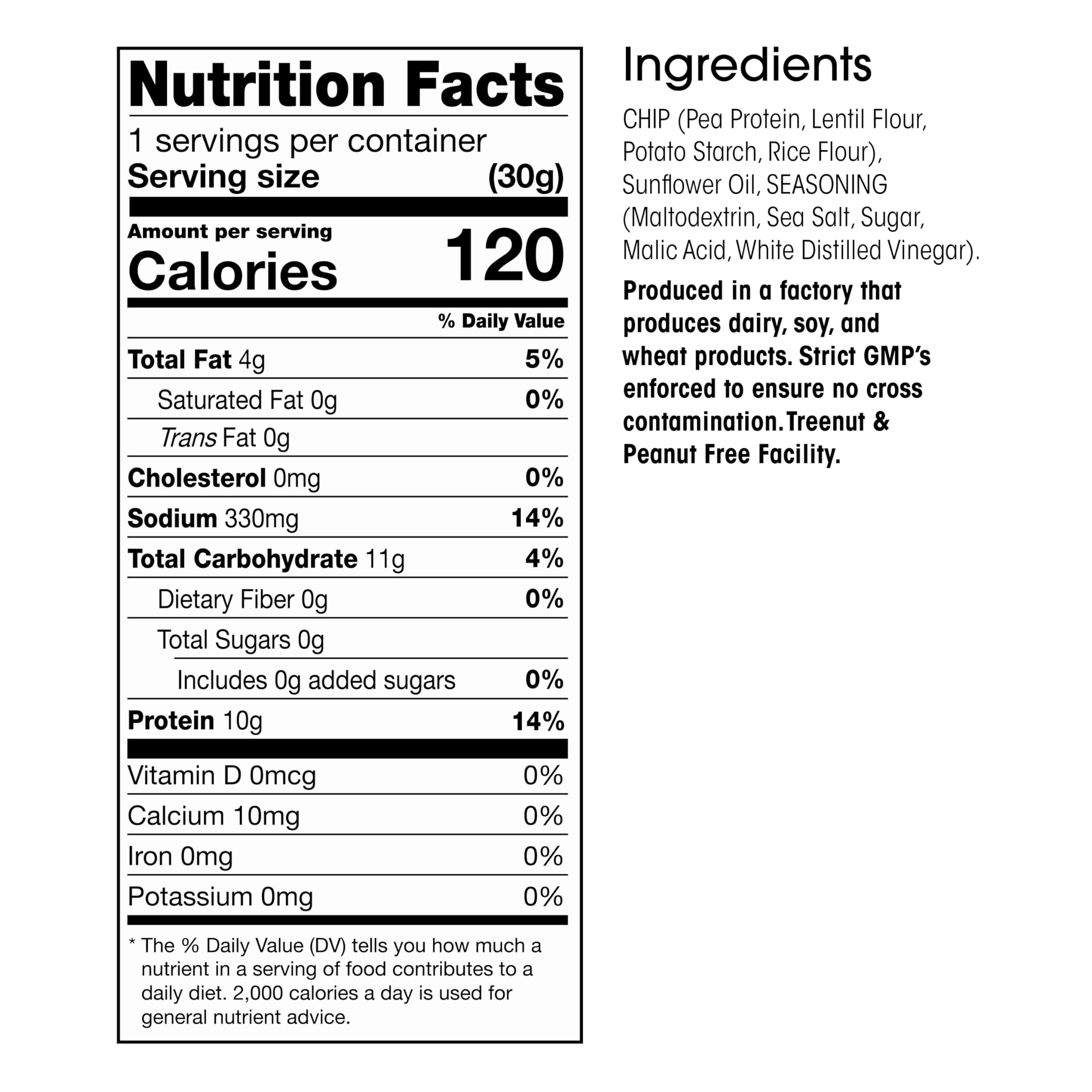 WonderSlim chips close-up—tangy flavor with 10g plant protein per serving.