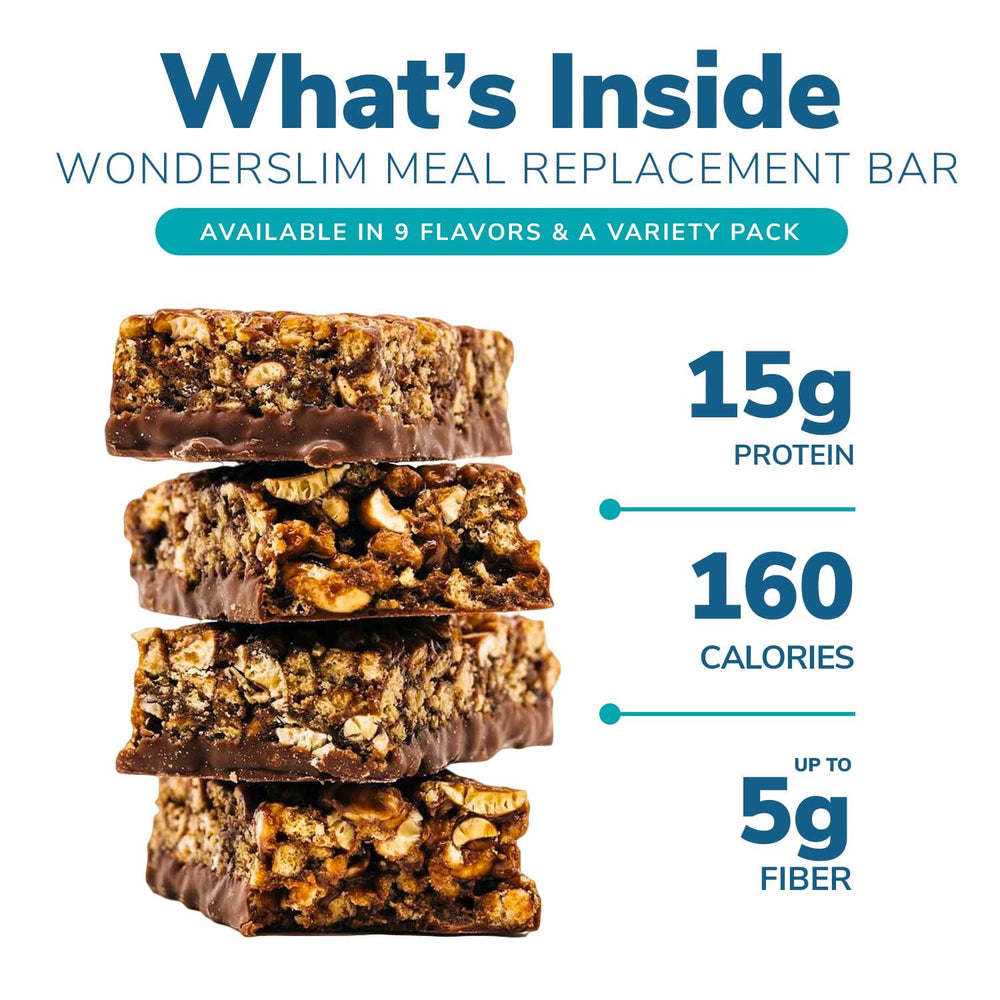 Close-up of WonderSlim bar texture with crunchy peppermint bits.