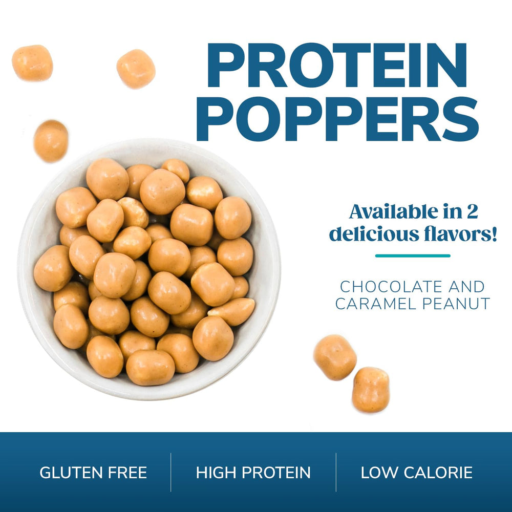WonderSlim Popper Puffs in a glass bowl with a healthy snack vibe.
