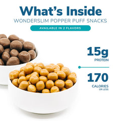 WonderSlim Popper Puffs crisp chocolate puff close-up.