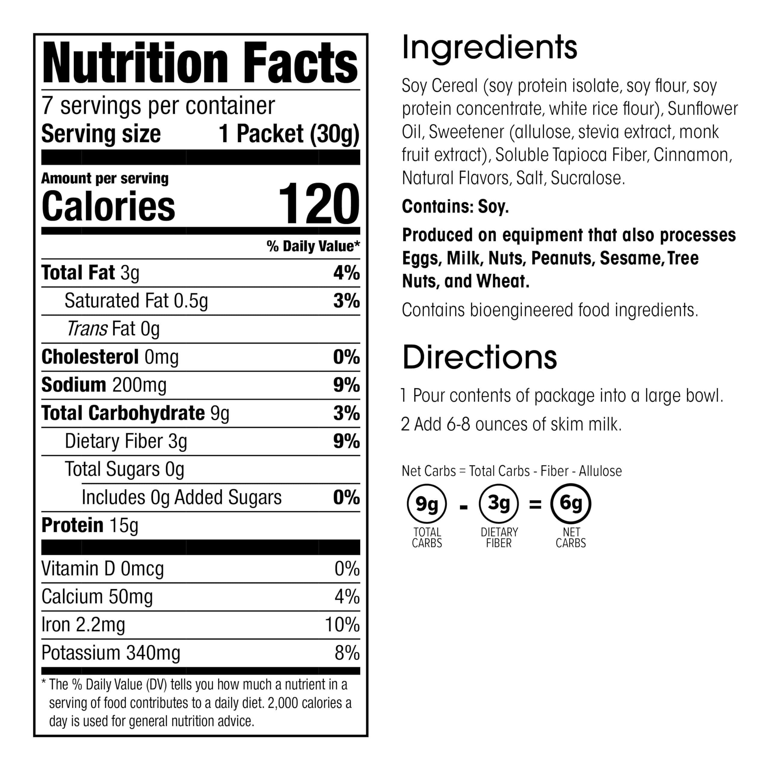 WonderSlim Protein Cereal Cinnamon serving ready with milk