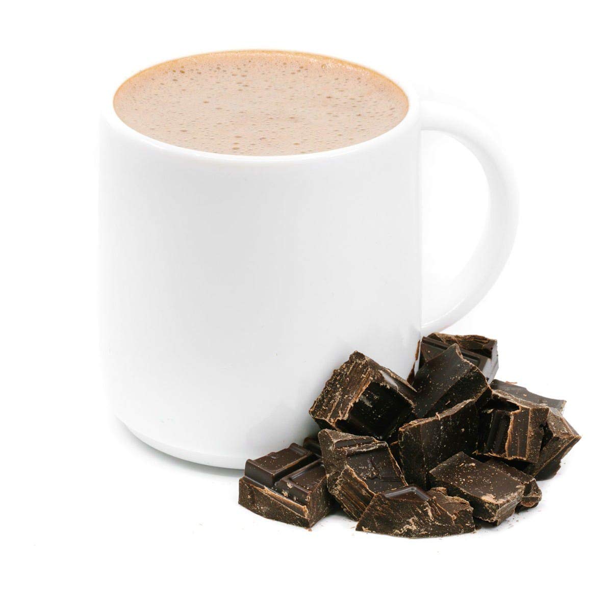 WonderSlim protein hot chocolate mug with steam for a cozy moment