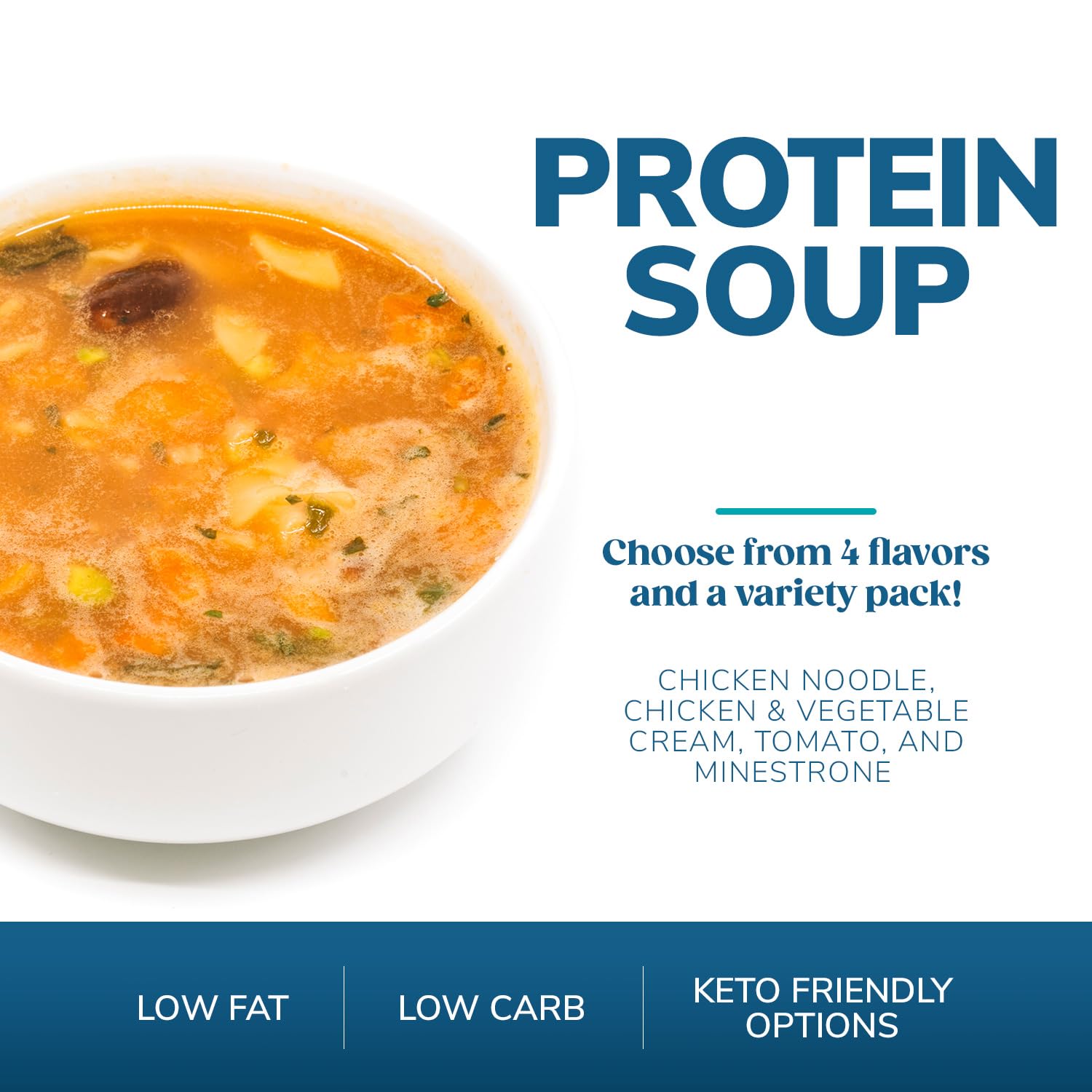 WonderSlim Protein Soup bowl image evokes comforting aroma and creamy texture.