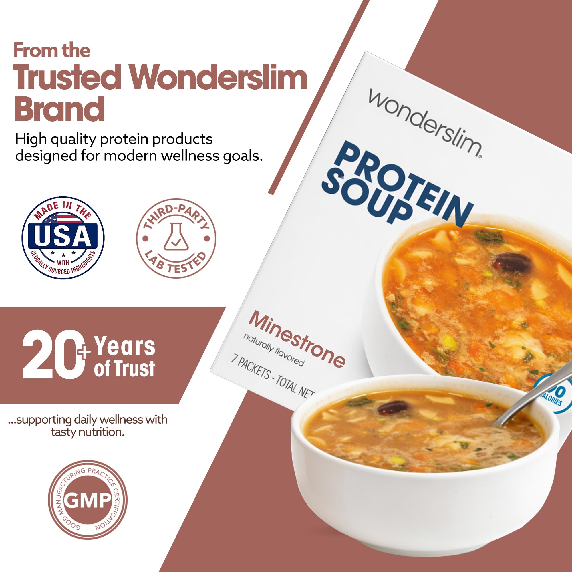 WonderSlim Minestrone nutrition facts label to help informed snacking.