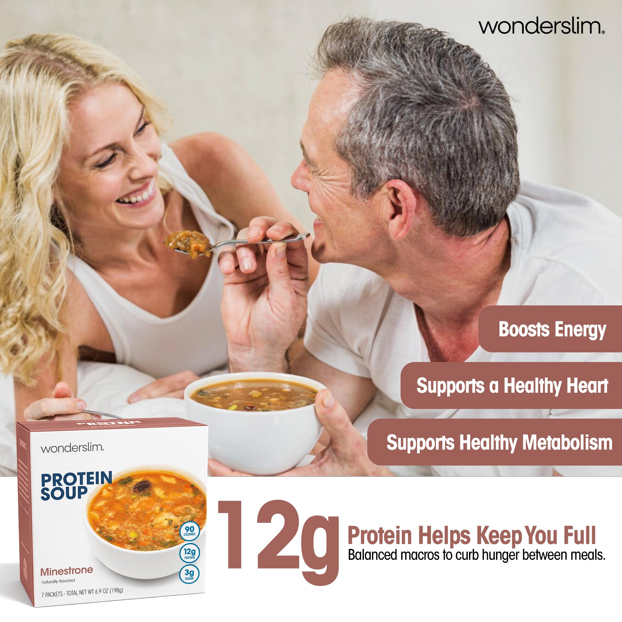 WonderSlim Minestrone ready-to-eat cup for convenient nourishment anywhere.