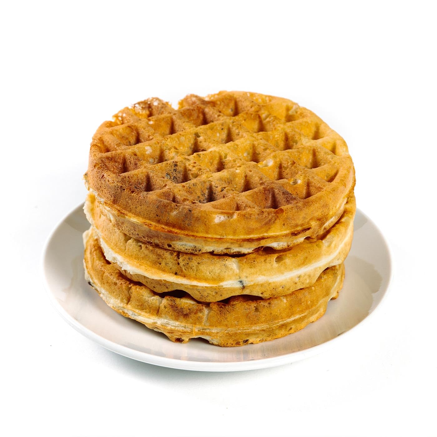 WonderSlim ready pancakes on plate with syrup show convenient breakfast.