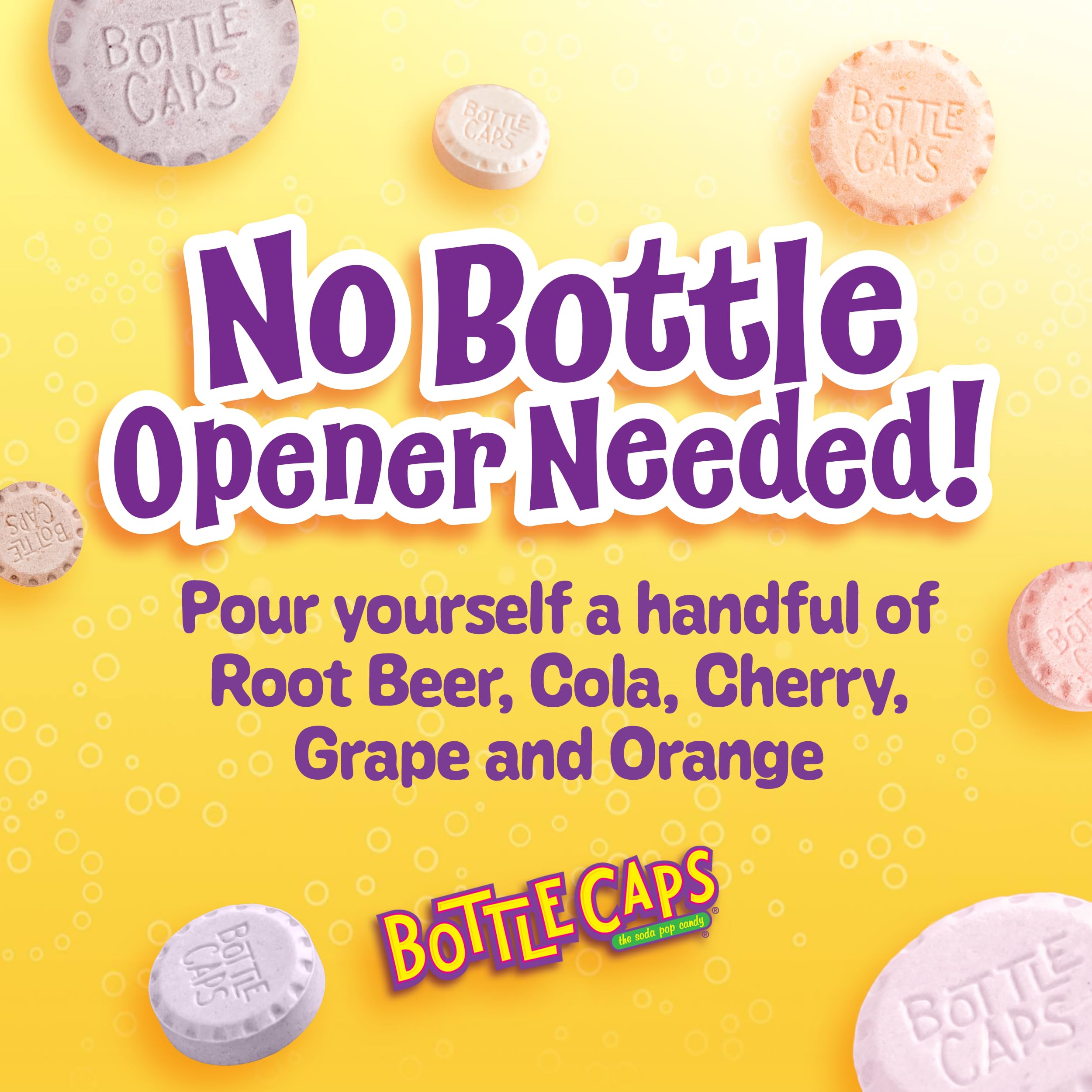 Wonka Bottle Caps grape flavor delivers bold, candy sweetness