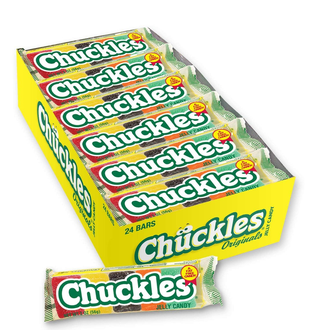 Wonka Chuckles Original jellies close-up with colorful sugar coating for a playful, shareable snack.