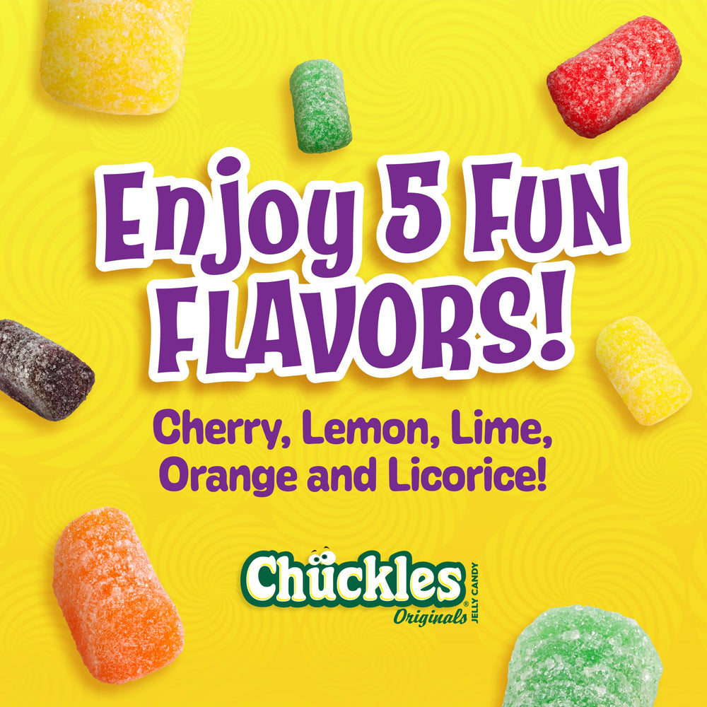 Wonka Chuckles Original soft-chewy texture invites a satisfying bite.