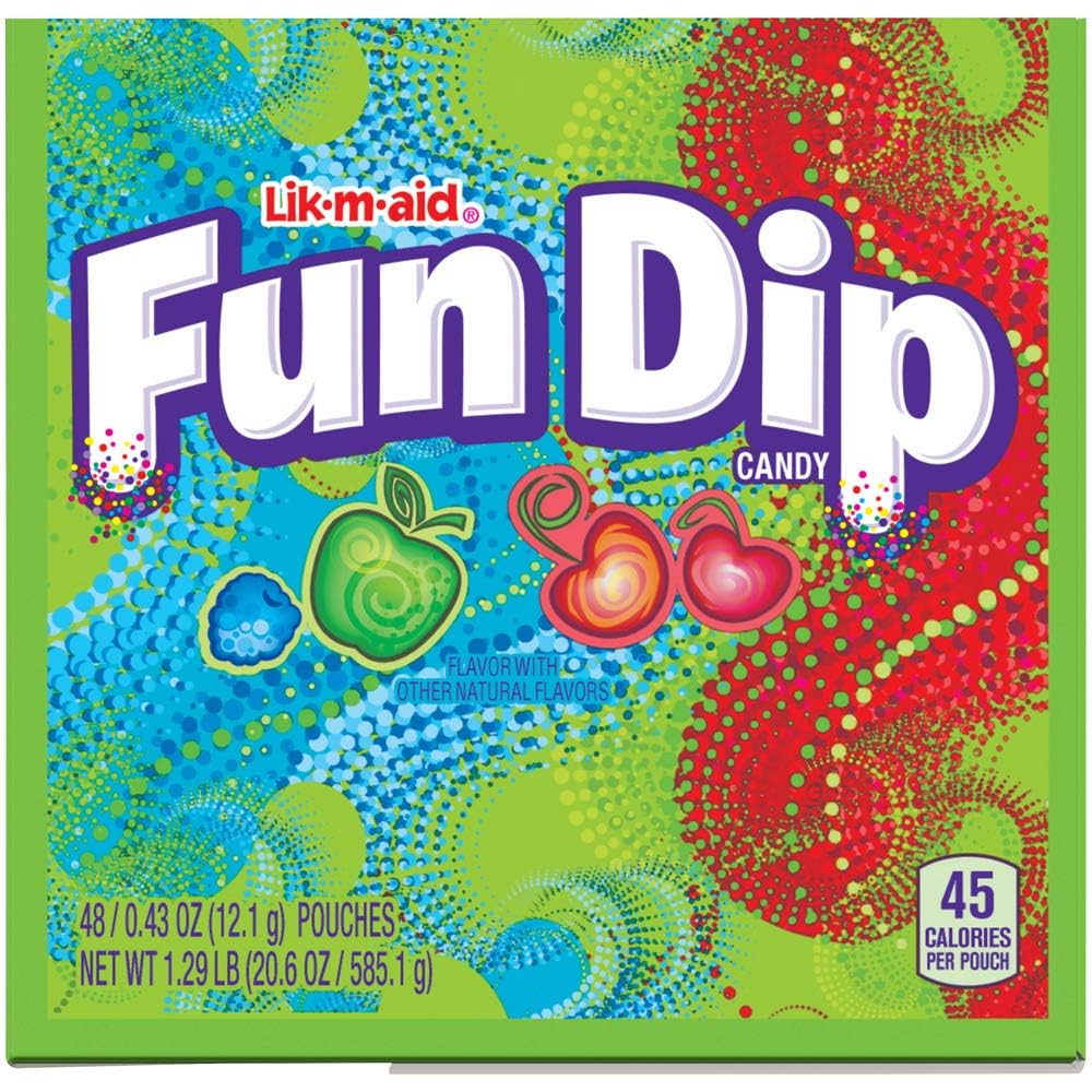 Wonka Fun Dip cherry yum-diddly-dip flavors capture vibrant fruit options.