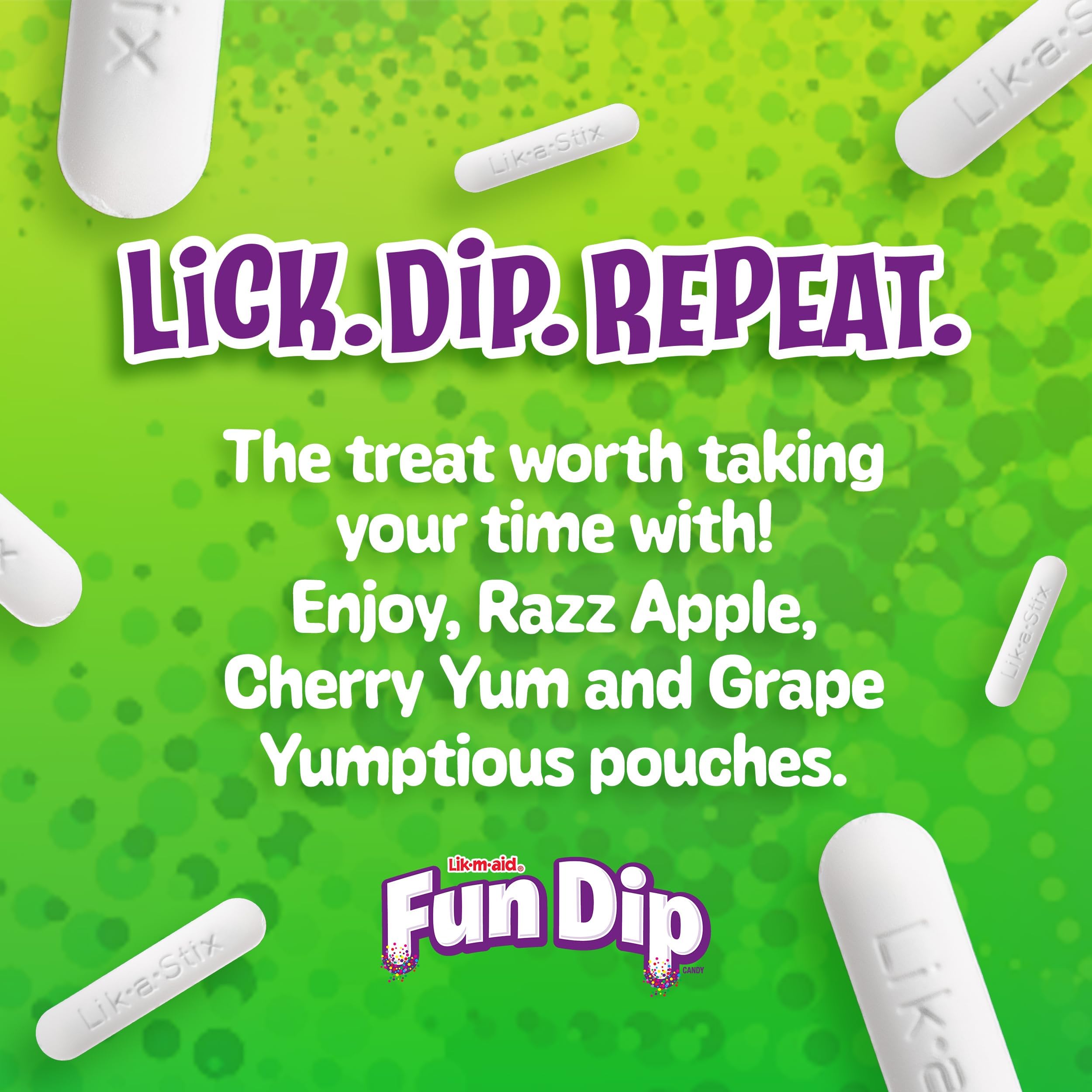 Wonka Fun Dip party-snack set inspires nostalgic sharing moments.