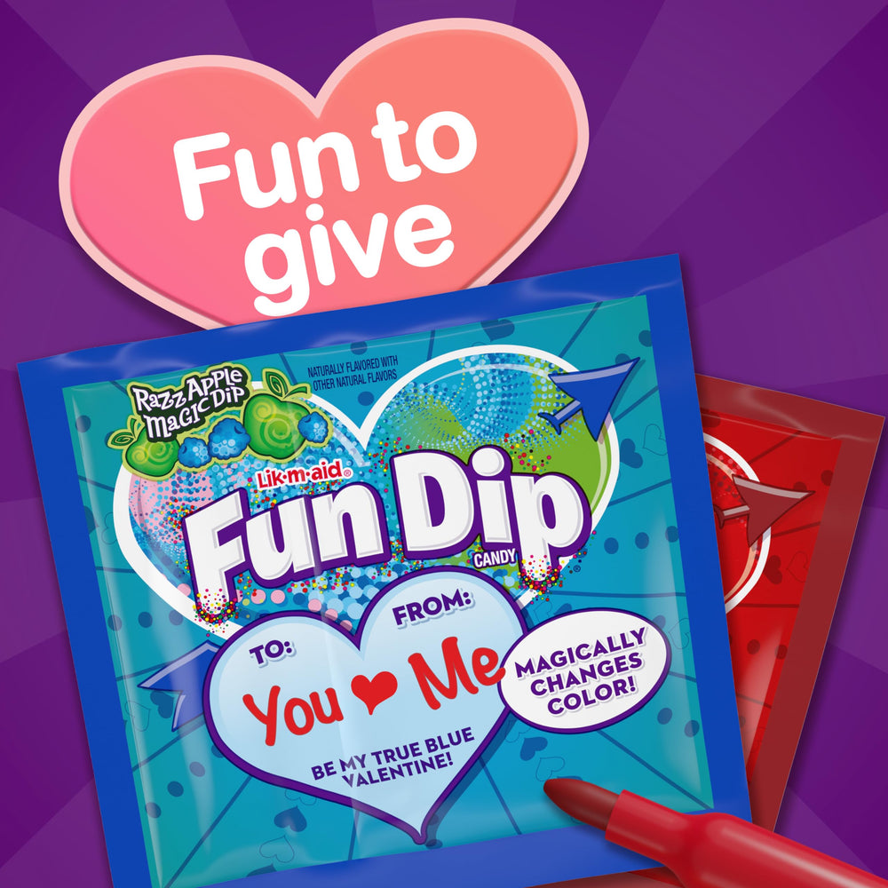 Wonka lickable candy sticks included with every dip