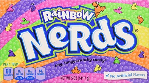 Wonka Rainbow Nerds front box showing colorful candy and brand appeal