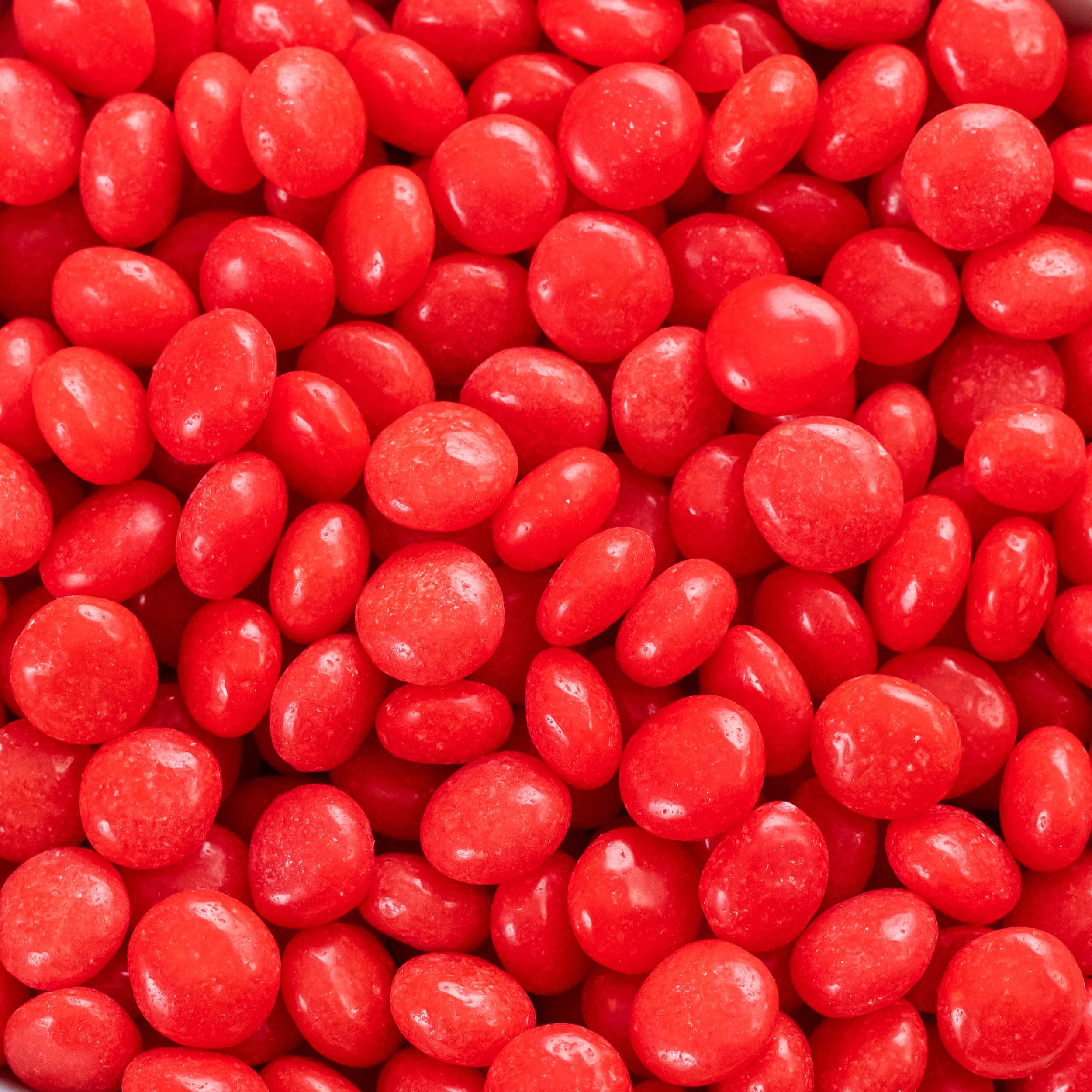 Glossy red candies from Wonka Red Hots ready to share at gatherings.