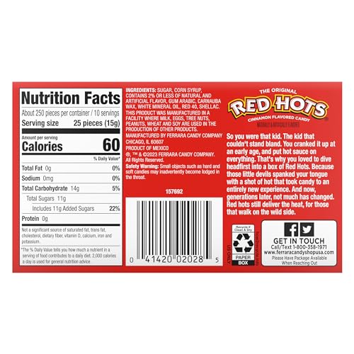 Wonka Red Hots 12-pack with individual packs for on-the-go craving.