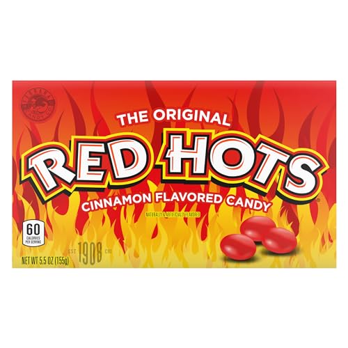 Front packaging of Wonka Red Hots with bold branding and cinnamon flavor.