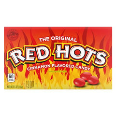 Front packaging of Wonka Red Hots with bold branding and cinnamon flavor.