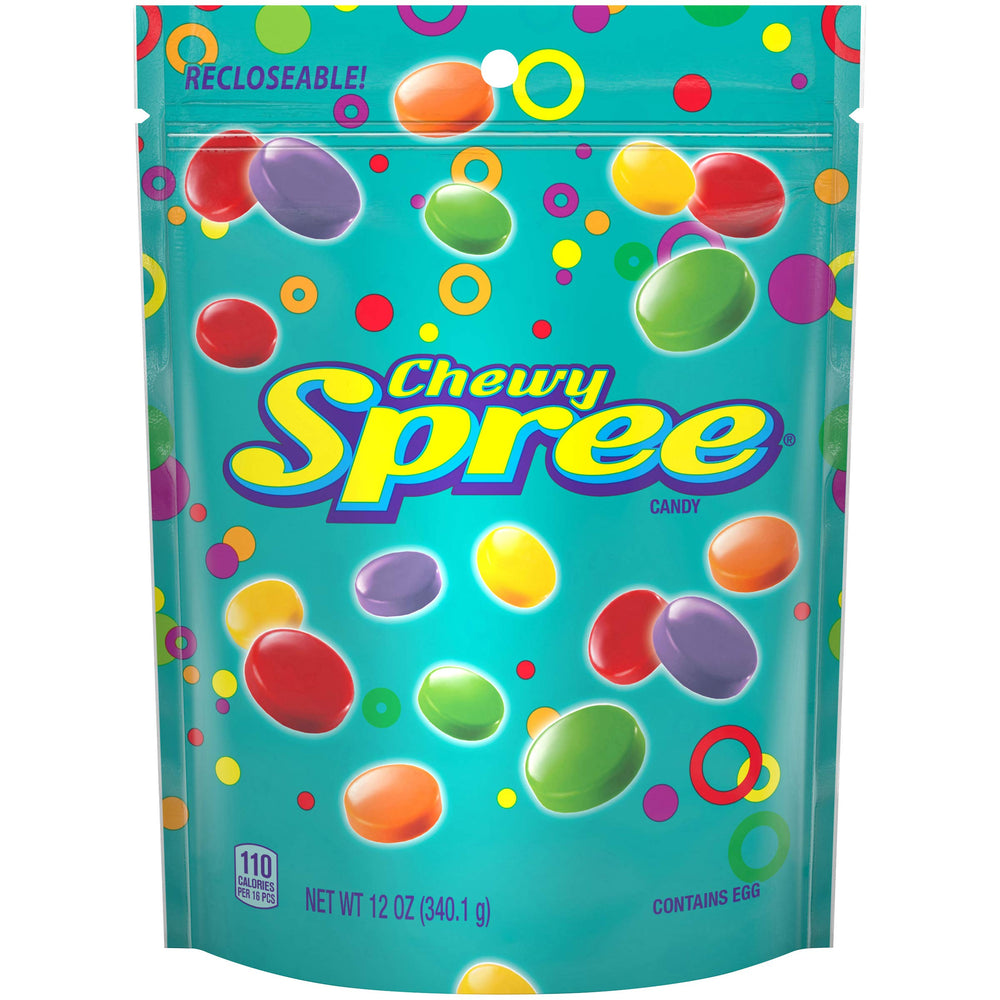 Wonka Spree resealable bag front view, ideal for sharing on the go