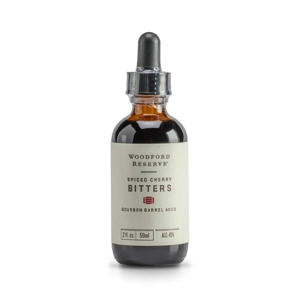 Woodford Reserve spiced cherry bitters bottle highlighting cherry and spice notes