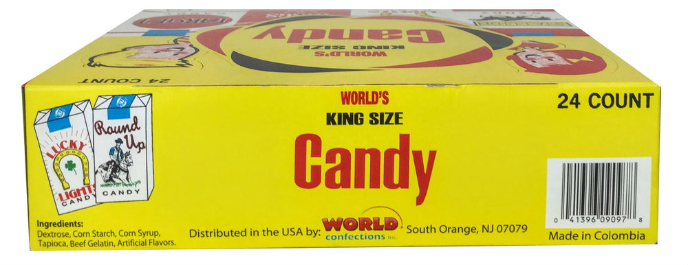 World Confections Candy Cigarettes display on a dessert table