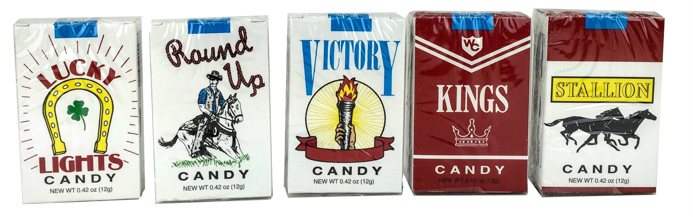 World Confections Candy Cigarettes ingredients label with dextrose and gelatin
