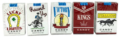 World Confections Candy Cigarettes ingredients label with dextrose and gelatin