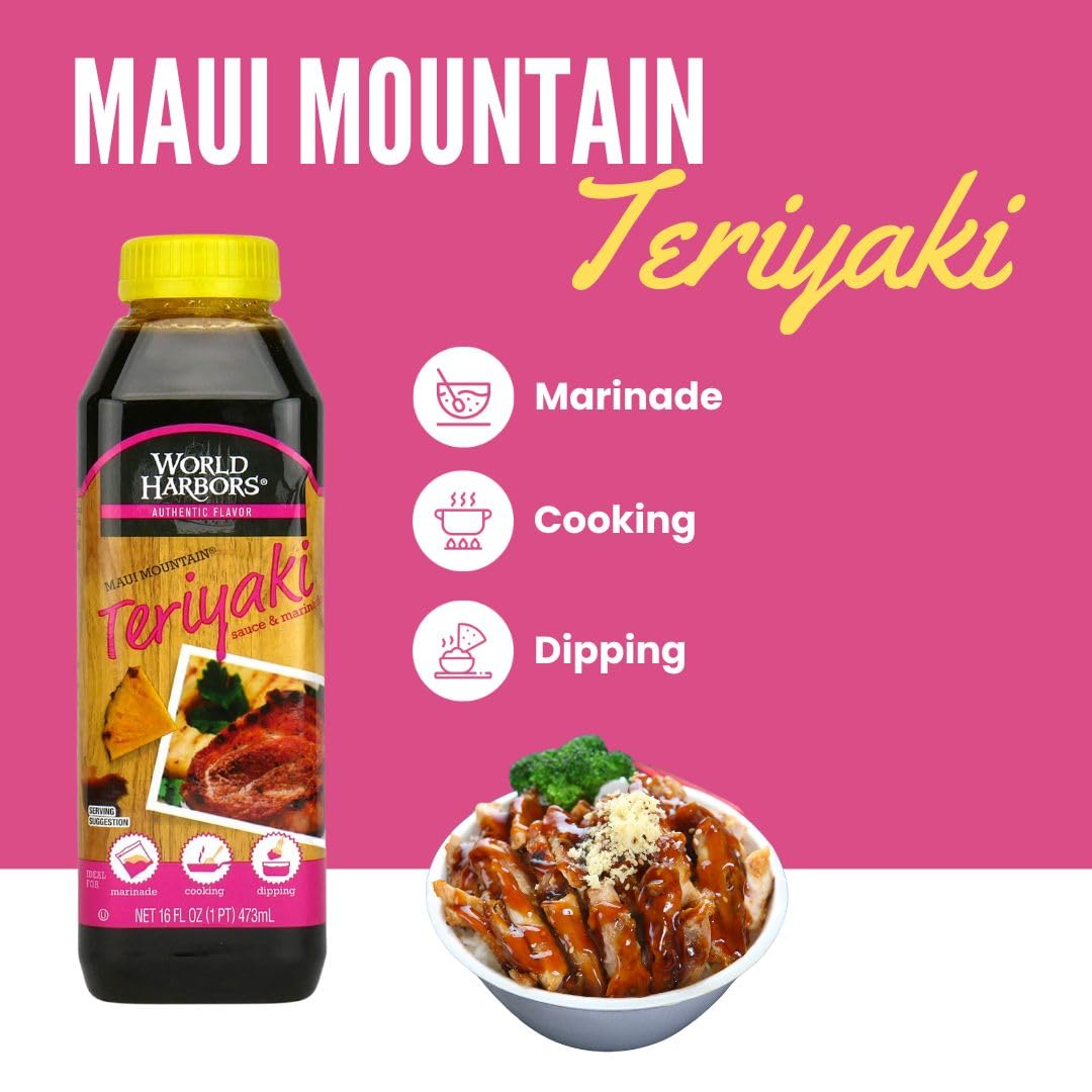 Maui Mountain Teriyaki Sauce being brushed on meat as a glaze